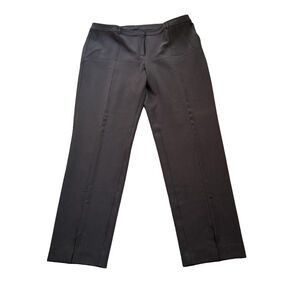 St. John Size 14 Jennifer Ankle Slit Dress Pants in Black Women's